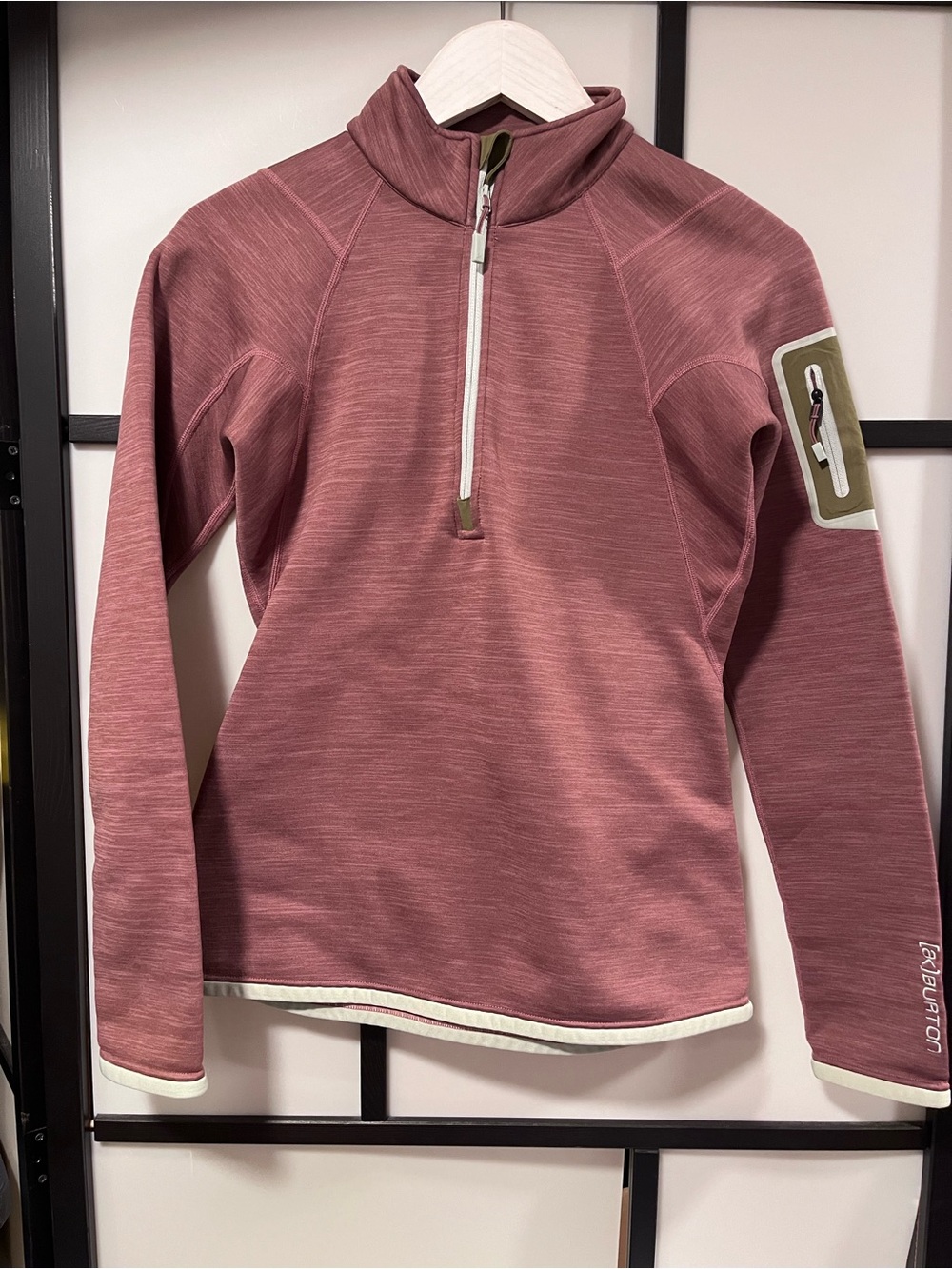 Burton [ak] Helium Grid 1/4 Zip Fleece Pullover Jacket Pink S